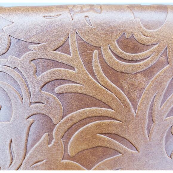 PORTLAND LEATHER GOODS Rancher Wallet Floral Embossed Tooled Leather in Brown - Picture 13 of 16